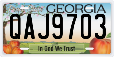 GA license plate QAJ9703