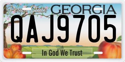 GA license plate QAJ9705