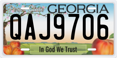 GA license plate QAJ9706