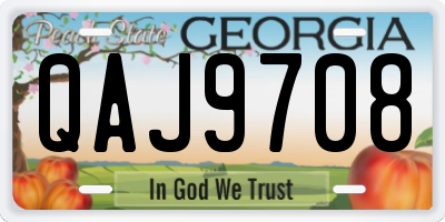 GA license plate QAJ9708