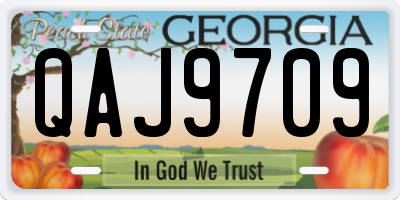 GA license plate QAJ9709