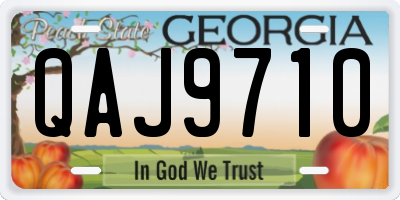 GA license plate QAJ9710
