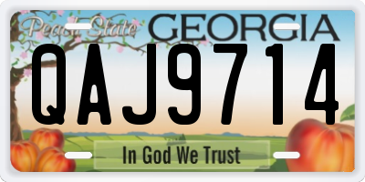 GA license plate QAJ9714