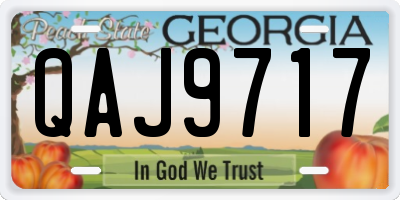 GA license plate QAJ9717