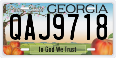 GA license plate QAJ9718