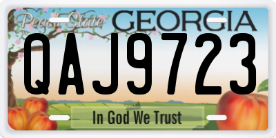 GA license plate QAJ9723