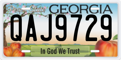 GA license plate QAJ9729