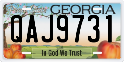 GA license plate QAJ9731