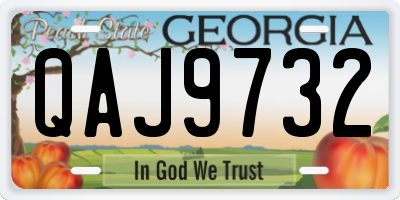 GA license plate QAJ9732