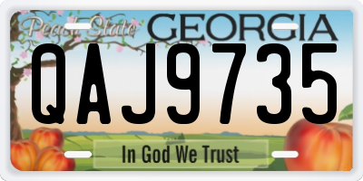 GA license plate QAJ9735