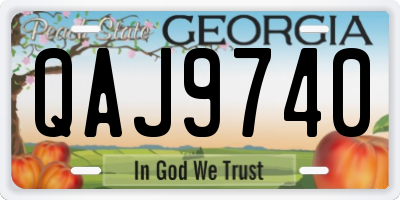 GA license plate QAJ9740