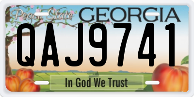GA license plate QAJ9741