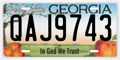 GA license plate QAJ9743