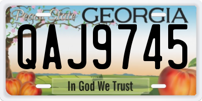 GA license plate QAJ9745
