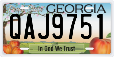 GA license plate QAJ9751