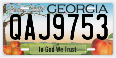 GA license plate QAJ9753