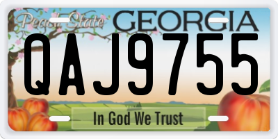 GA license plate QAJ9755