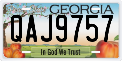 GA license plate QAJ9757