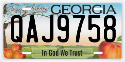 GA license plate QAJ9758