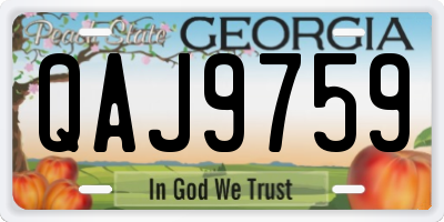 GA license plate QAJ9759
