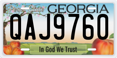 GA license plate QAJ9760
