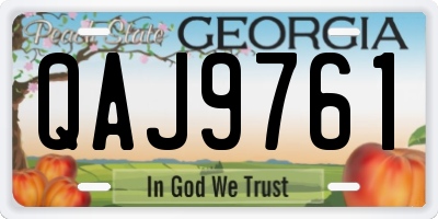 GA license plate QAJ9761