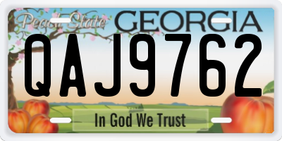 GA license plate QAJ9762