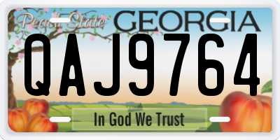 GA license plate QAJ9764