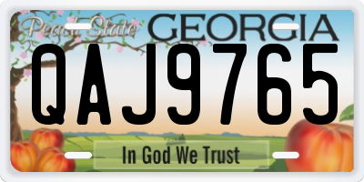GA license plate QAJ9765