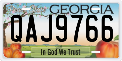 GA license plate QAJ9766