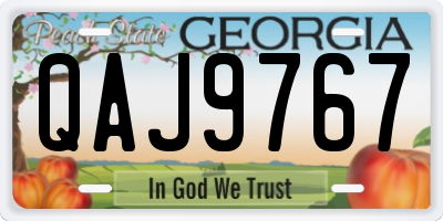 GA license plate QAJ9767