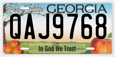 GA license plate QAJ9768