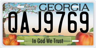 GA license plate QAJ9769