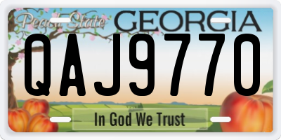 GA license plate QAJ9770