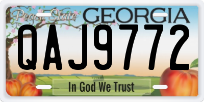 GA license plate QAJ9772
