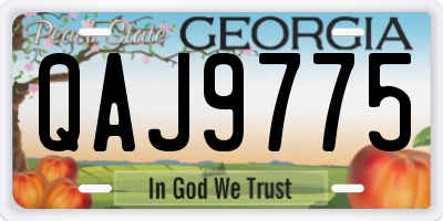 GA license plate QAJ9775