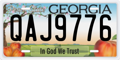 GA license plate QAJ9776