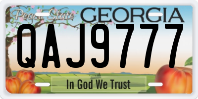 GA license plate QAJ9777