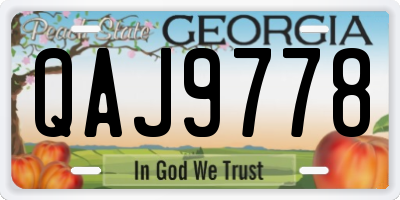 GA license plate QAJ9778
