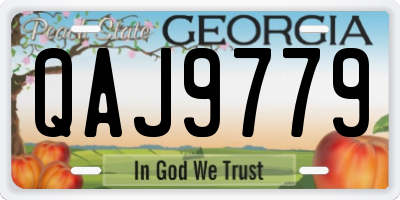 GA license plate QAJ9779