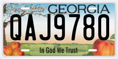 GA license plate QAJ9780