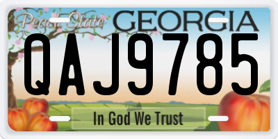 GA license plate QAJ9785