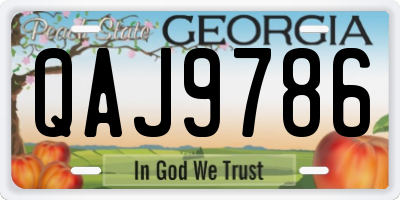 GA license plate QAJ9786