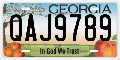 GA license plate QAJ9789