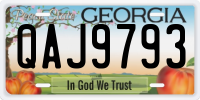 GA license plate QAJ9793