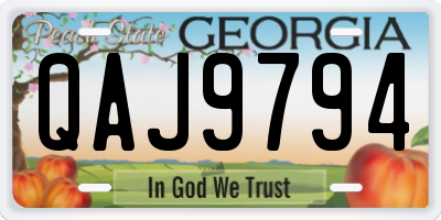 GA license plate QAJ9794