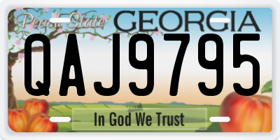 GA license plate QAJ9795