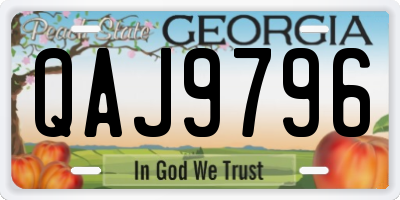 GA license plate QAJ9796