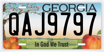 GA license plate QAJ9797
