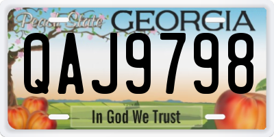 GA license plate QAJ9798